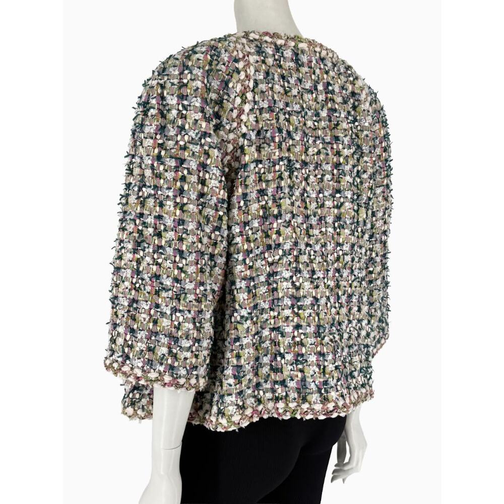 Chanel Fantasy Tweed Jacket Coat Size 50 Multicolor Silk Lined Owl Buttons - Picture 8 of 16
